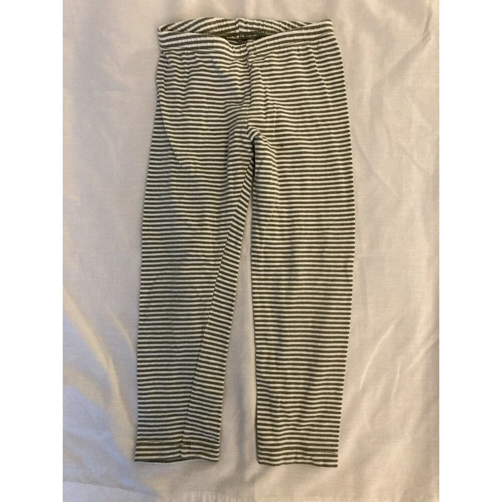 4T Old Navy girl clothes - 1 piece pants | green and white striped theme